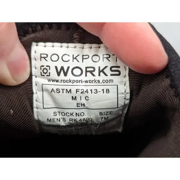 Rockport Works TruFlex Mens Slip & Oil Resistant Shoes Brown Size 7M - Picture 8 of 10